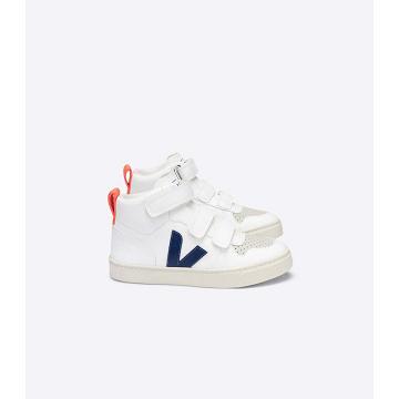 Veja V-10 MID CWL Kids' Shoes White/Blue/Orange | CA 796VRW